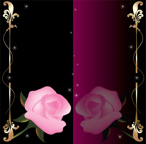 Abstract ιστορικό διάνυσμα με ροζ τριαντάφυλλα — Διανυσματικό Αρχείο