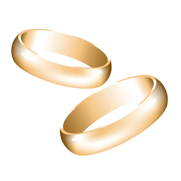 Vetor anéis de casamento dourados — Vetor de Stock