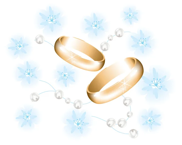 Vector anillos de boda dorados — Vector de stock