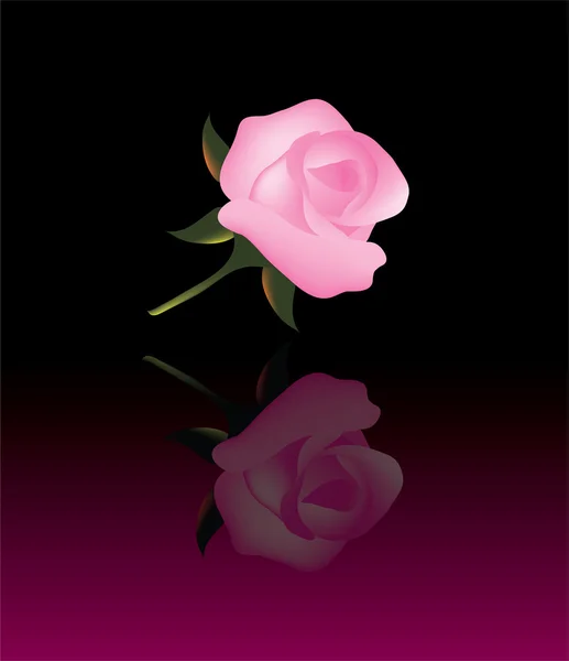 Latar belakang abstrak vektor dengan mawar merah muda - Stok Vektor