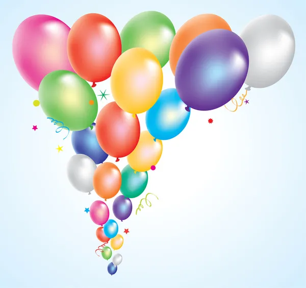 Vektor-Illustration von bunten Luftballons am Himmel — Stockvektor