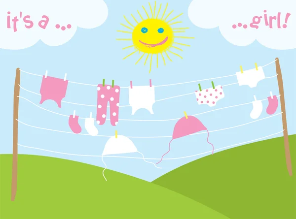 Roupas de bebê secando sob o sol —  Vetores de Stock