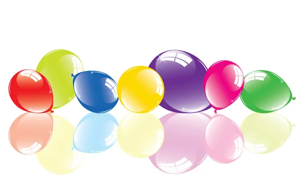 Εικονογράφηση φορέας πολύχρωμα μπαλόνια στο πάτωμα — Διανυσματικό Αρχείο