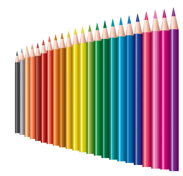 Ensemble vectoriel de crayons de couleur — Image vectorielle