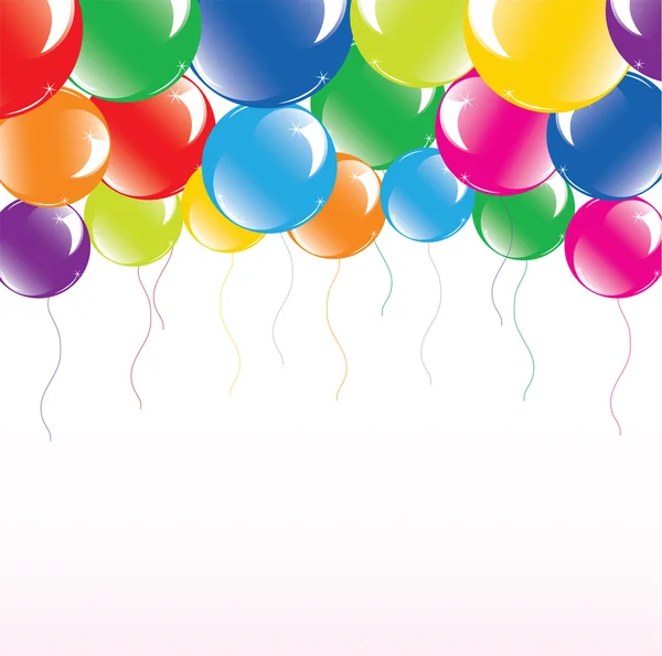 Εικονογράφηση φορέας εορταστική πολύχρωμα μπαλόνια — Διανυσματικό Αρχείο