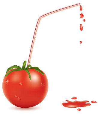 Tomato and straw clipart