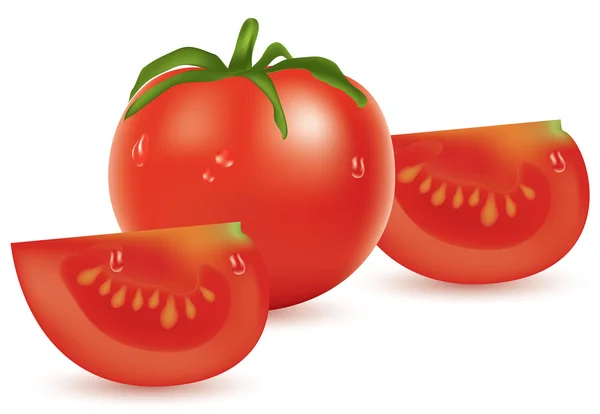 Pomidor i plastry — Wektor stockowy