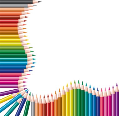 Frame of colored pencils clipart