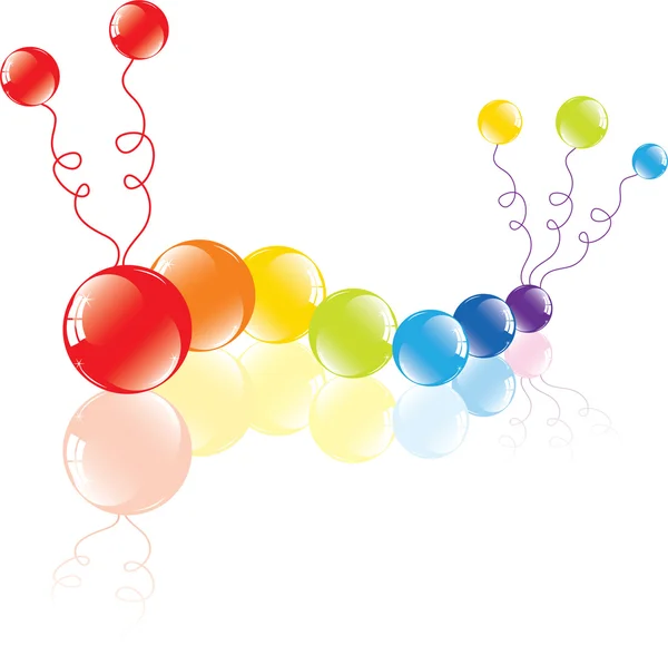 Πολύχρωμα μπαλόνια στο πάτωμα — Διανυσματικό Αρχείο