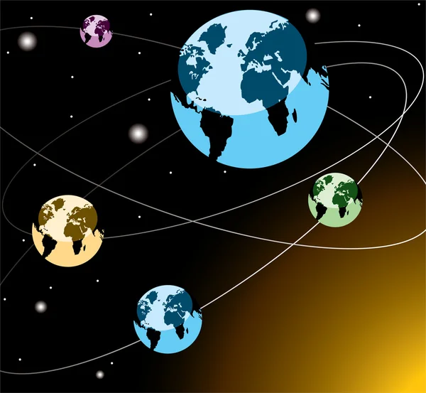 Земли на орбитах — стоковый вектор