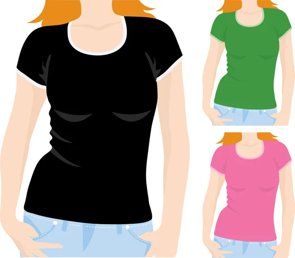 Modelo de t-shirt feminina Ilustração De Bancos De Imagens