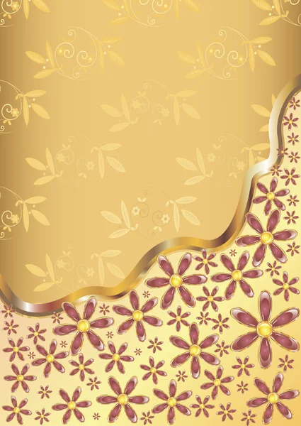 Guld blomma bakgrund — Stock vektor