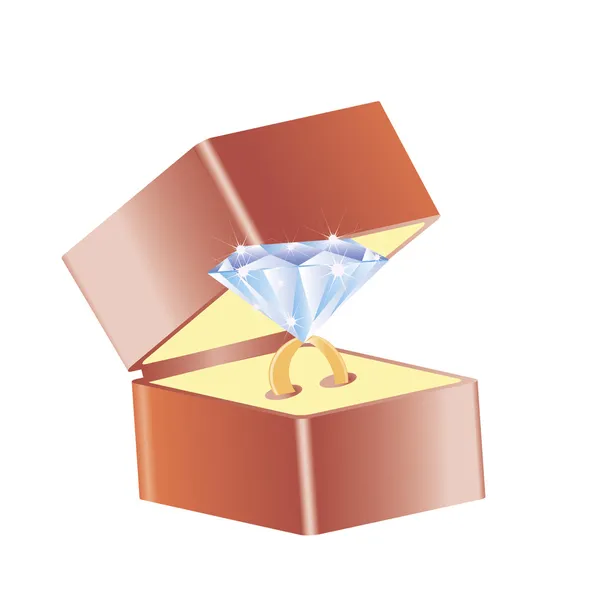 Bague diamant — Image vectorielle