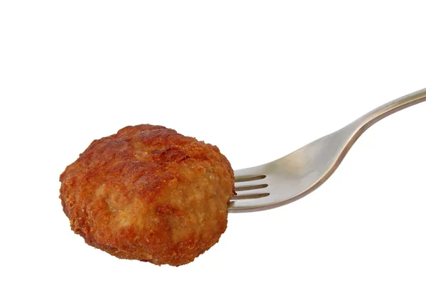 Meatball on fork — Stock Photo, Image
