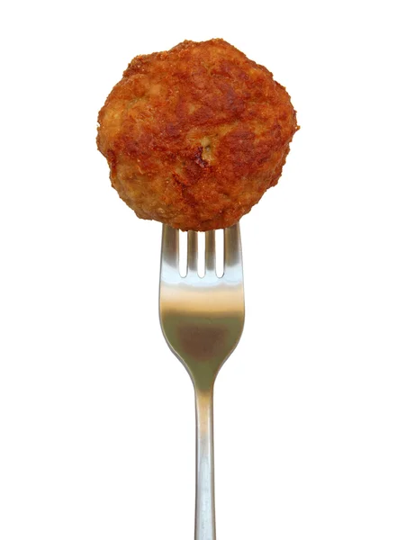 Meatball and fork — Stock Photo, Image