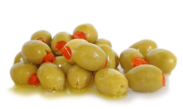 Gefüllte grüne Oliven — Stockfoto