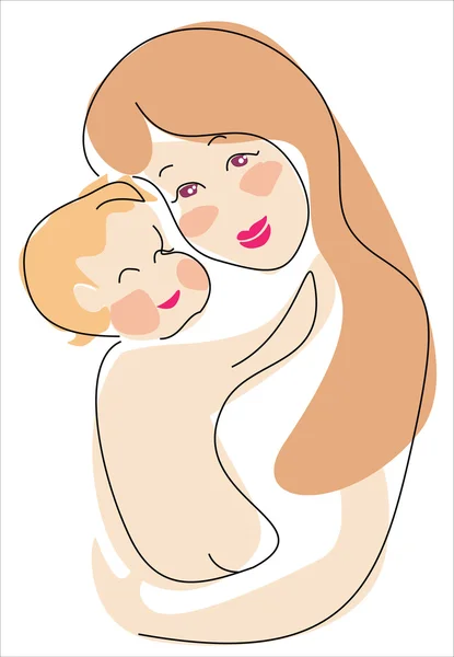Euro mama and child — Stock Vector