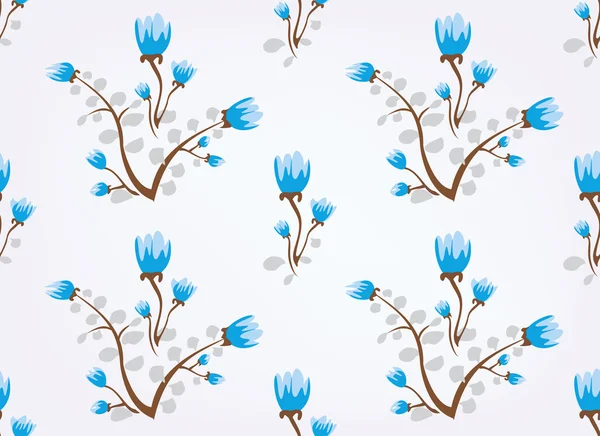Синие цветы винтажный бесшовный фон — стоковый вектор