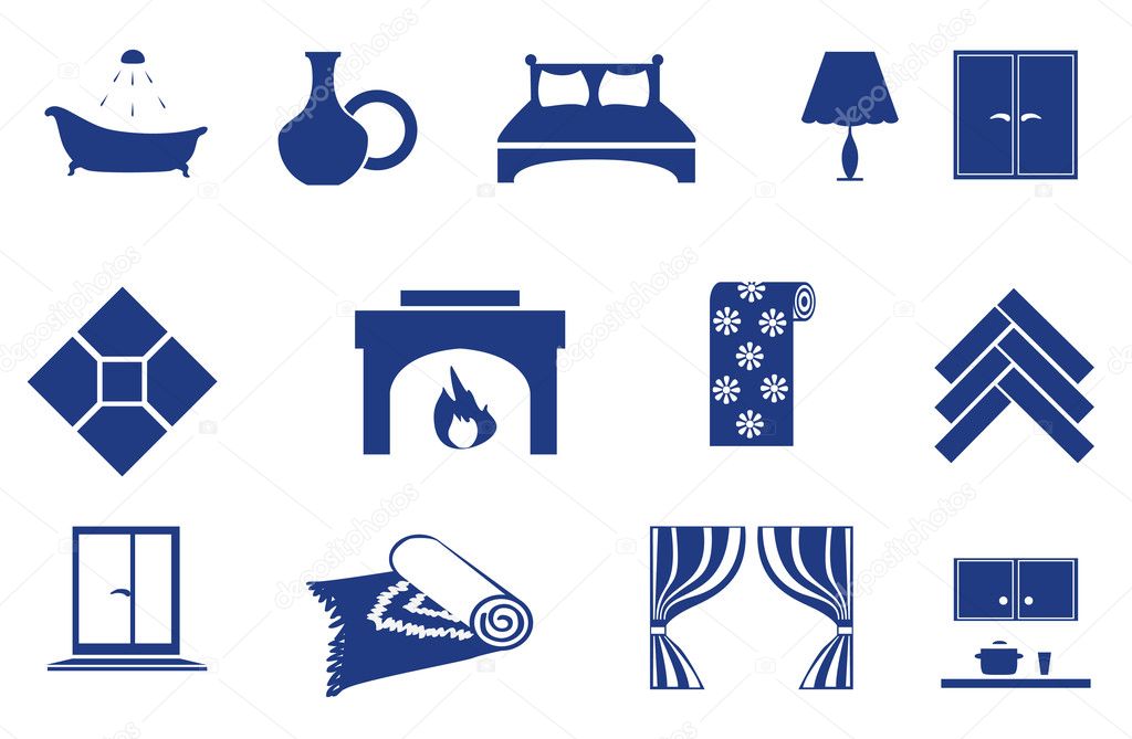 Interior, home related icons