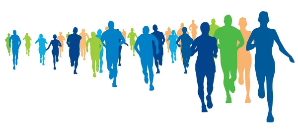 Maratonští běžci — Stockový vektor