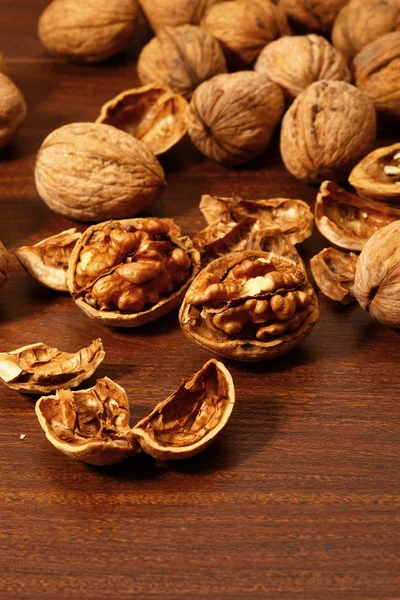 Walnuts on table. — Stock Photo, Image