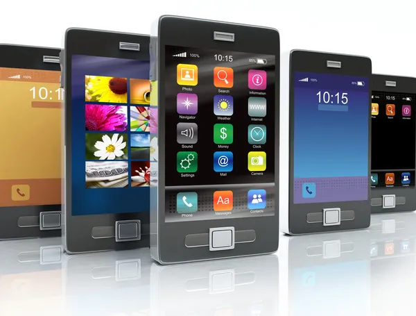 Estoque de telefones touchscreen — Fotografia de Stock