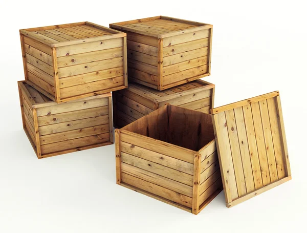 Πολλά ξύλινα κιβώτια — Φωτογραφία Αρχείου