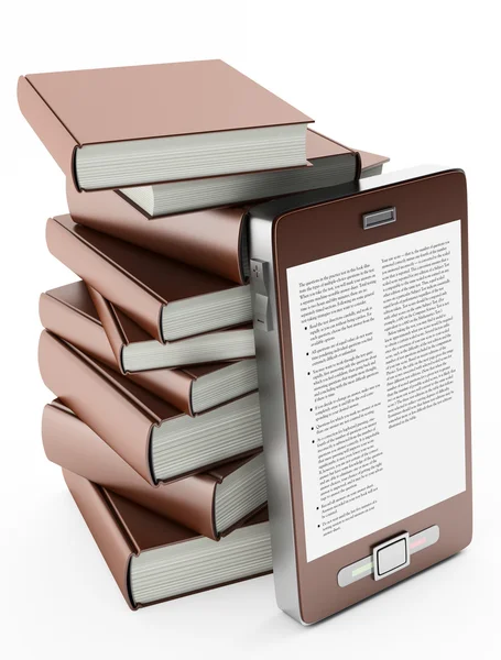 Mobiele telefoon en boeken — Stockfoto