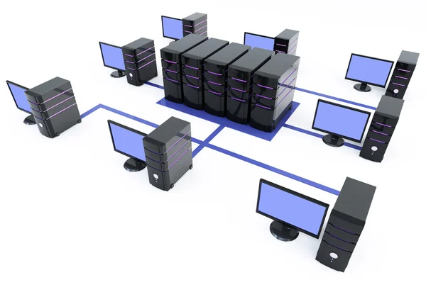Servers with a lot of pc — Stock Photo, Image