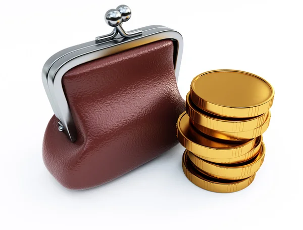 Handväska och pengar — Stockfoto