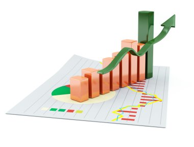 3d business chart clipart