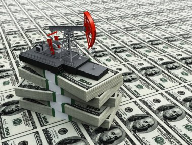 Oil pump and dollars clipart