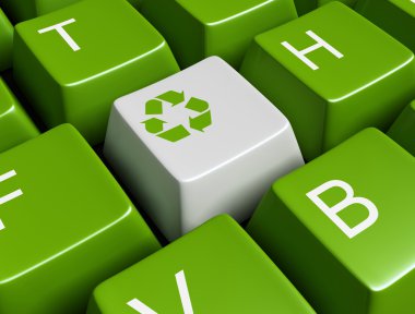 Green recycling keyboard clipart