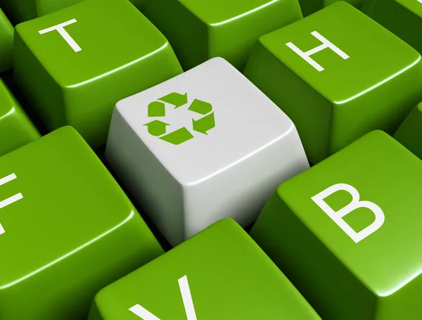 Grüne Recycling-Tastatur — Stockfoto