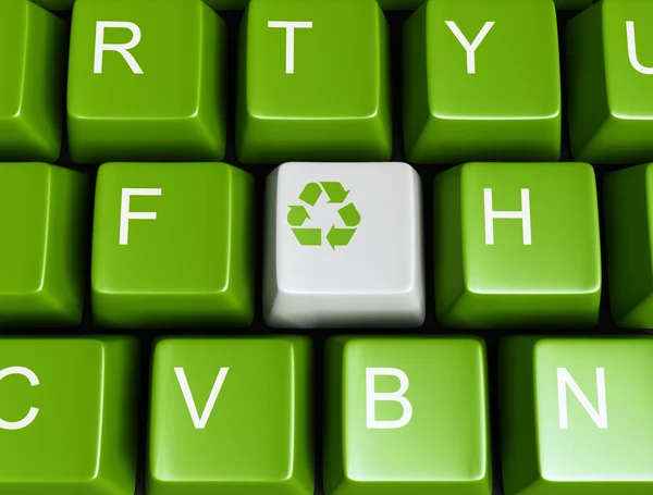 Grön återvinning tangentbord — Stockfoto