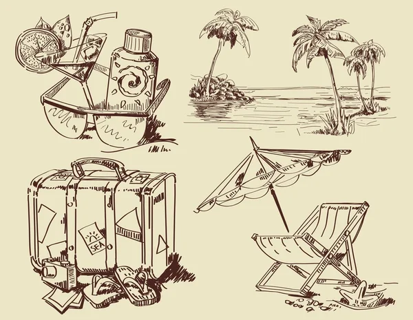 Sommaren lounge doodles — Stock vektor