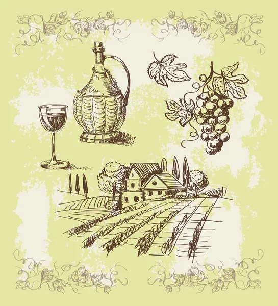 Коллекция вин — стоковый вектор