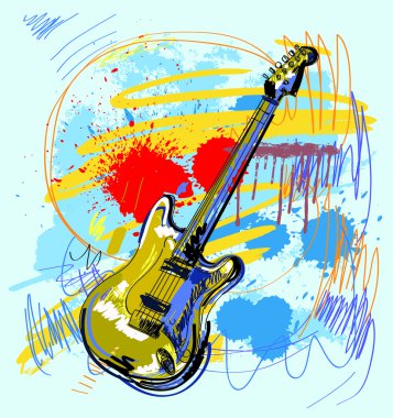 Abstract Guitar clipart