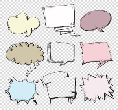 Vector set of comics clipart