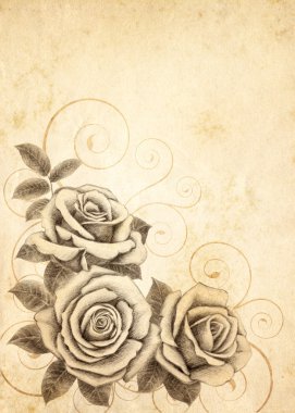 Freehand drawing rose 03 clipart