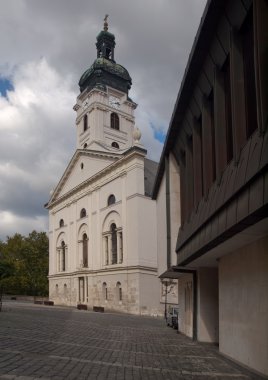 Cathedral of the Blessed Virgin Mary in the town of Gyor, Hungary clipart