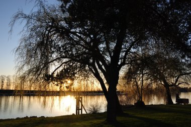 Park Vancouver, Kanada gün batımı görünümü