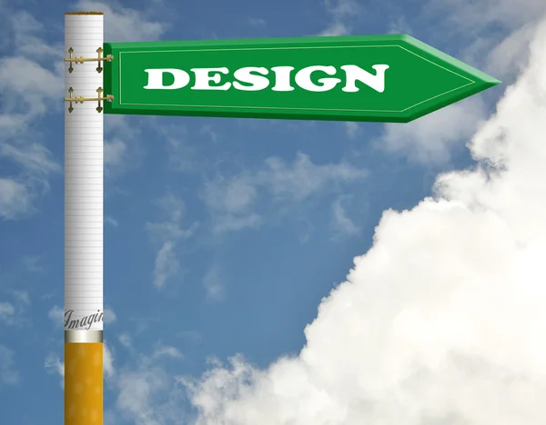 담배도로 표지판 디자인 — 스톡 사진