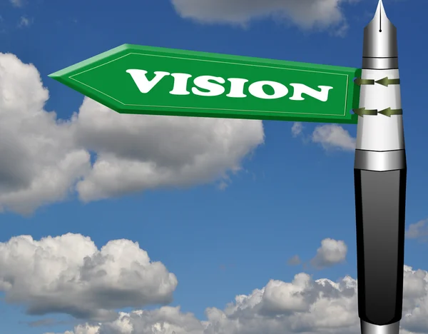 Vision fountain pen road sign — Stock Photo, Image