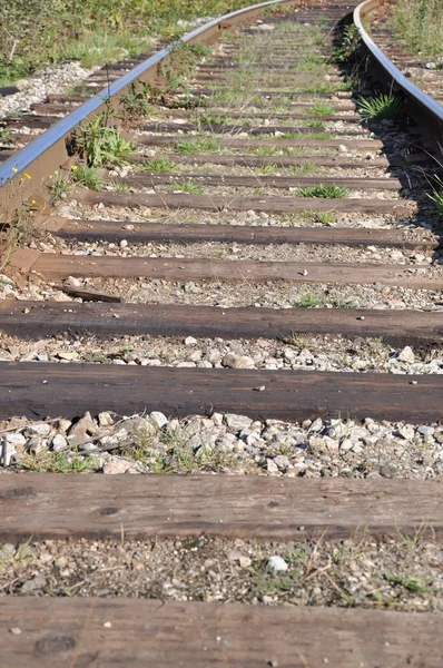 Närbild järnväg — Stockfoto