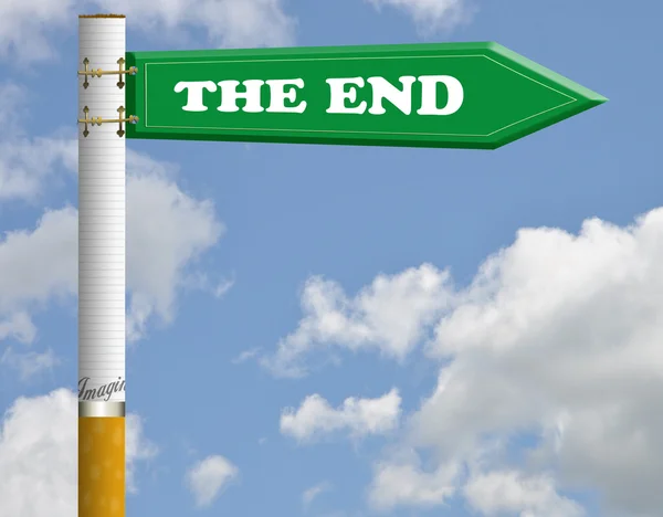 The end cigarette road sign — Stock Photo, Image