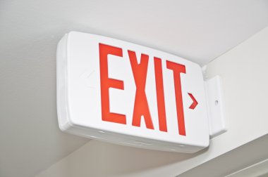 Exit sign for stairway clipart