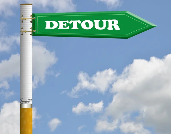 Detour cigarette road sign — Stock Photo, Image