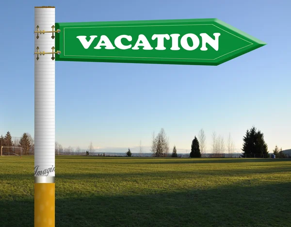 Vacation cigarette road sign — Stock Photo, Image