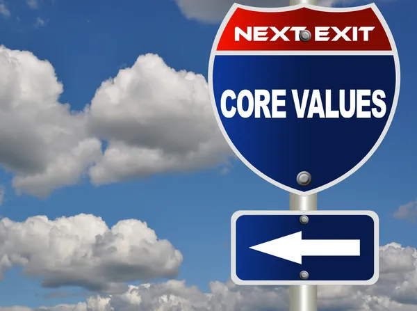 Core values road sign — Stock Photo, Image